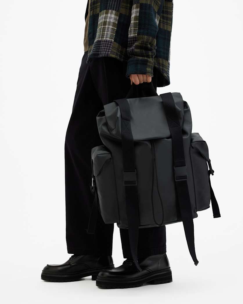 Mars Oiled Canvas Backpack Black | ALLSAINTS